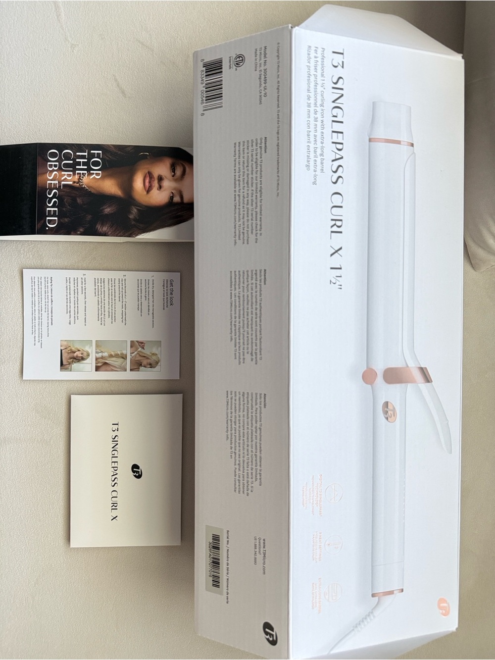 T3 White Curling Iron with Rose Gold Accents - Picture 2 of 3